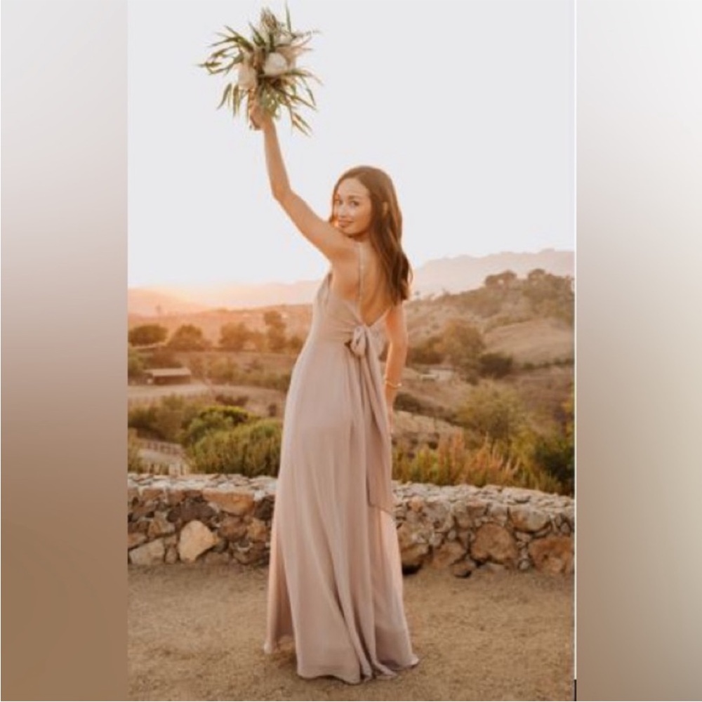 Elegant Tan Evening Gown (mumu)